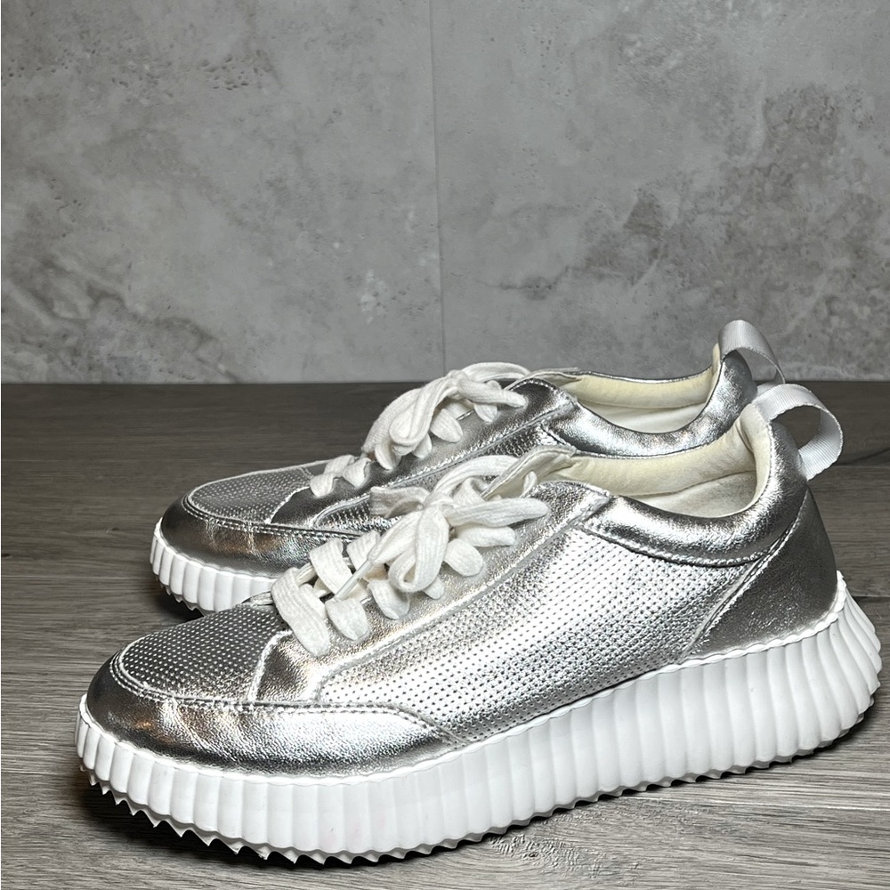 Steve Madden Shock Sneakers- Silver Sz 7.5